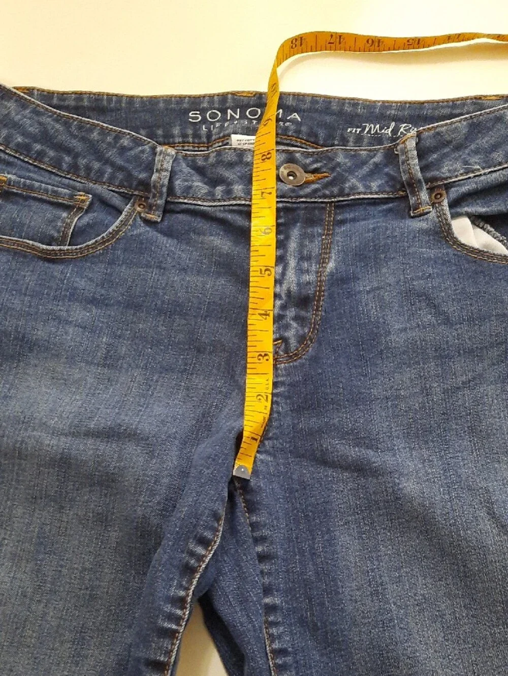 Sonoma Dark Wash Two-Tone Straight Leg Jeans - Size 8P